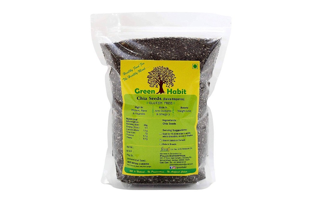 Green Habit Chia Seeds (Salvia Hispanica)   Pack  400 grams